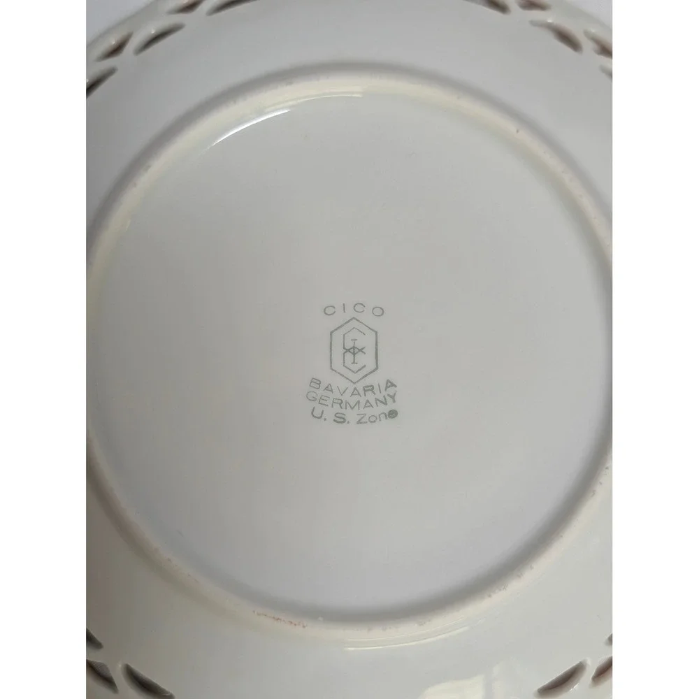 CICO Bavaria Germany U.S. Zone Fruit Reticulated Lattice Edge Plates 6.5